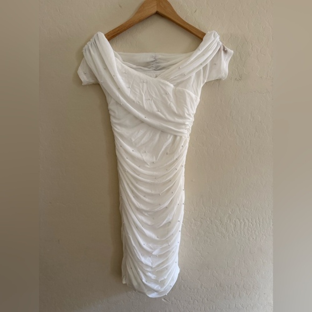 SHEIN White Ruched Dress